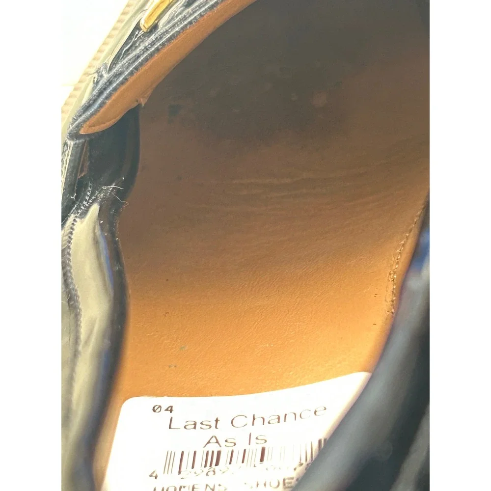 Sam Edelman Black Patent Horsebit Lug Sole Loafers Womens 8 Chunky Platform